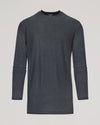 Charcoal Heather Gray Long Sleeve Tall Active Crew laid flat.