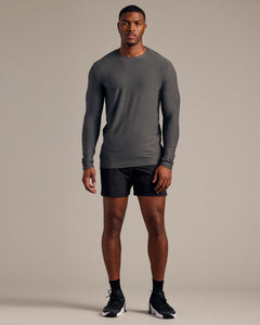 True ClassicCharcoal Heather Gray Long Sleeve Tall Active Crew