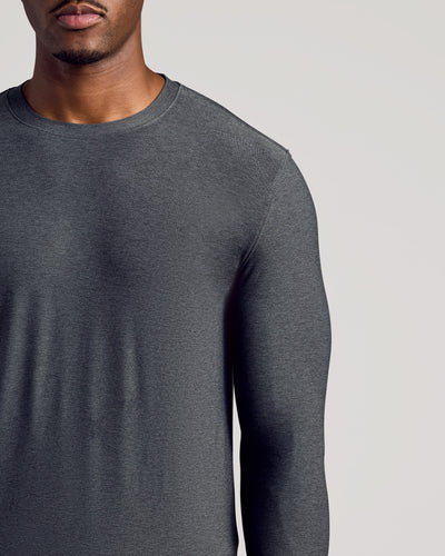 Tall Active Long Sleeve Crew Neck - Charcoal Heather Gray