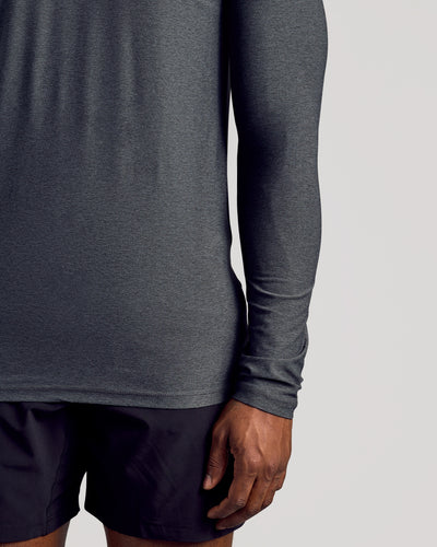 Tall Active Long Sleeve Crew Neck - Charcoal Heather Gray