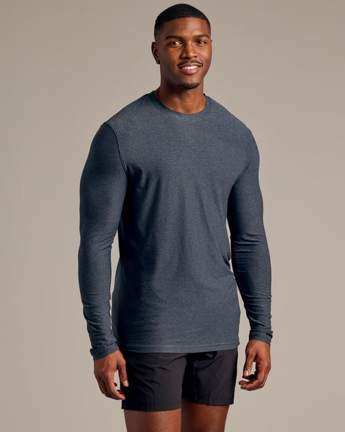 Dark Heather Fiord Long Sleeve Tall Active Crew