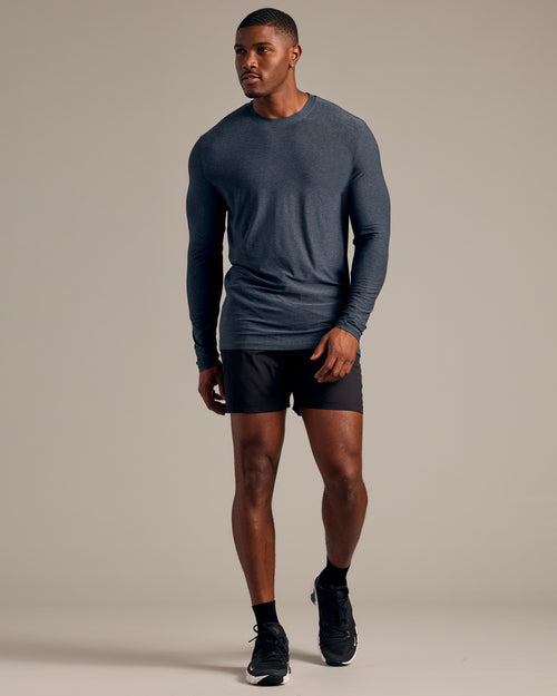 Dark Heather Fiord Long Sleeve Tall Active Crew