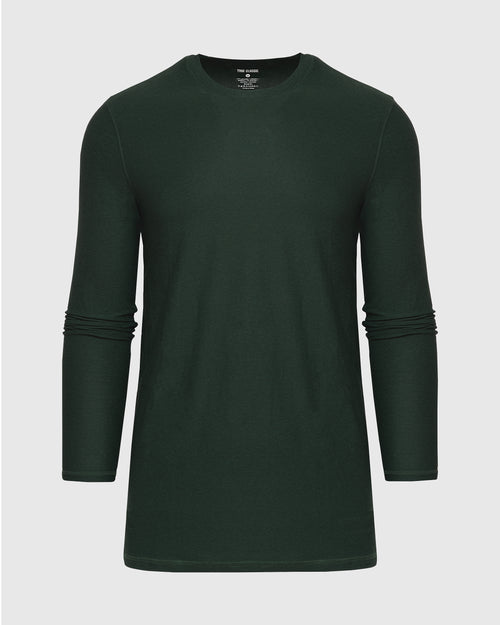 Dark Heather Forest Long Sleeve Tall Active Crew