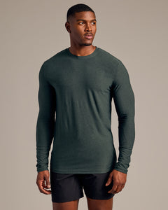 True ClassicDark Heather Forest Long Sleeve Tall Active Crew