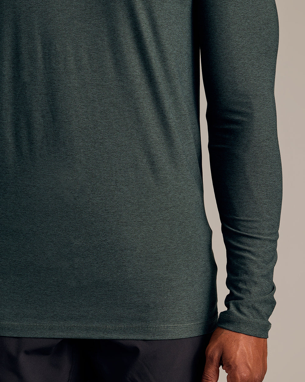 Dark Heather Forest Long Sleeve Tall Active Crew