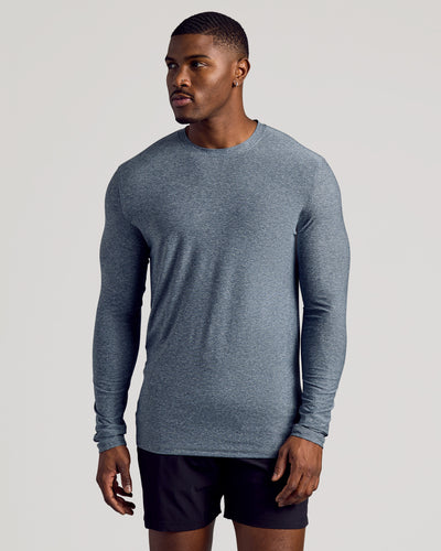 Tall Active Long Sleeve Crew Neck - Heather Navy