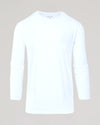 White Long Sleeve Tall Active Crew for athletic performance and comfort.