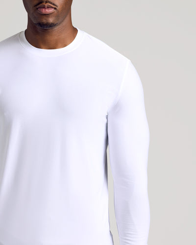 Tall Active Long Sleeve Crew Neck - White