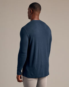 True ClassicNavy Long Sleeve Tall Waffle Crew