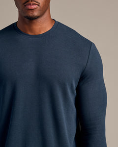 True ClassicNavy Long Sleeve Tall Waffle Crew