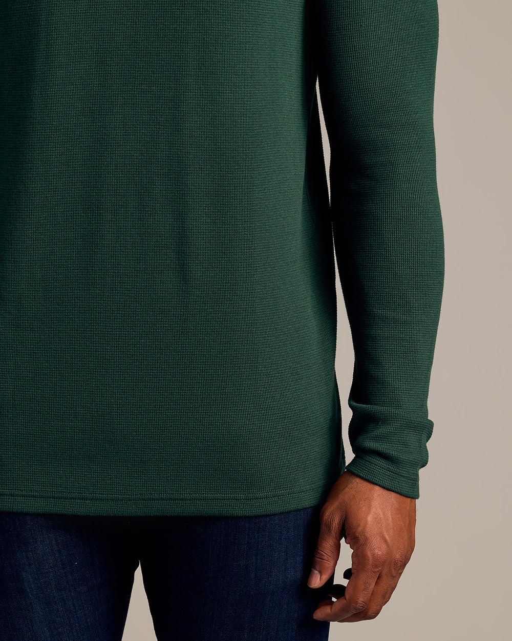 Kale Tall Waffle Long Sleeve Henley