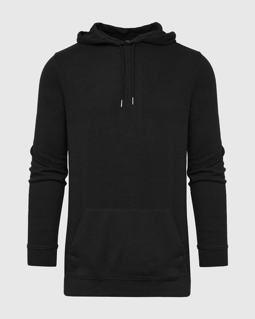 Black Tall Waffle Hoodie