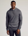 Black & Carbon Tall Waffle Hoodie 2-Pack on young man with relaxed fit.