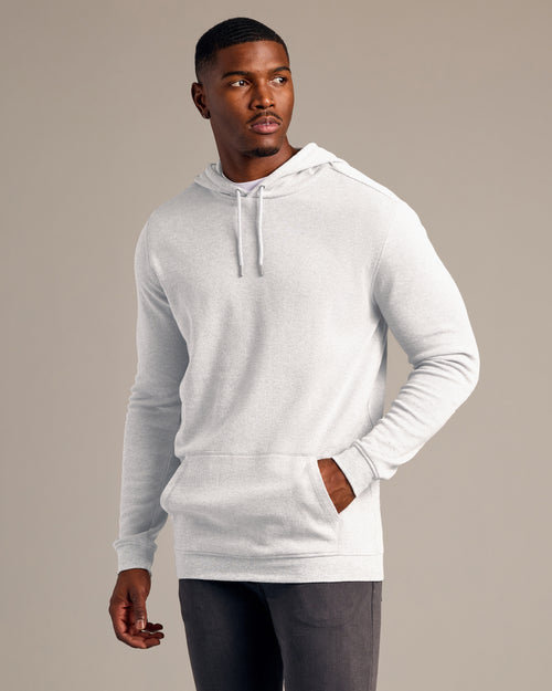 White Tall Waffle Hoodie