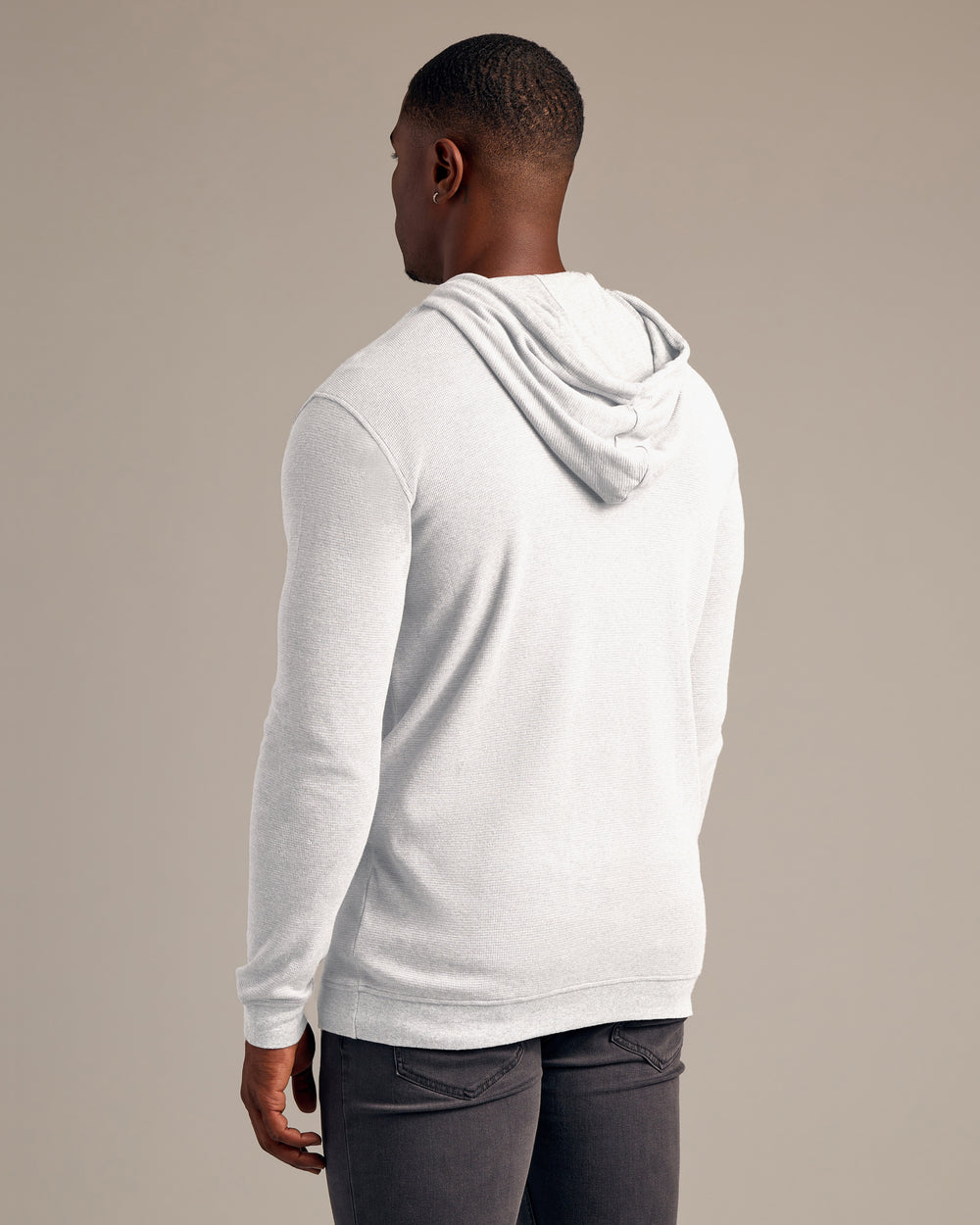 White Tall Waffle Hoodie