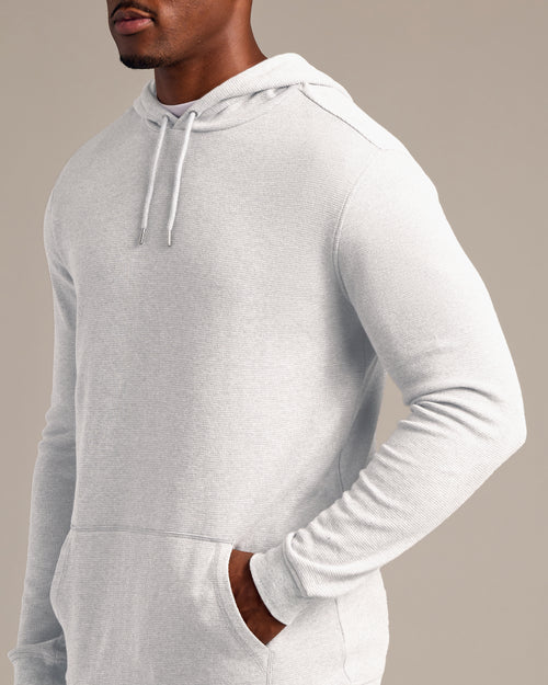 White Tall Waffle Hoodie