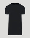 Black Tall Premium Pima Crew Neck T-shirt, short-sleeved, crew-neck, laid flat.