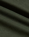 Close-up view of dark green soft fabric texture highlighting the smooth, high-quality material used in the Grove Tall Pima Cotton Blend Crew, a men's basics essential.