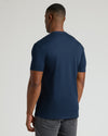 Navy Tall Premium Pima Crew Neck, back view, showcasing fit and style.