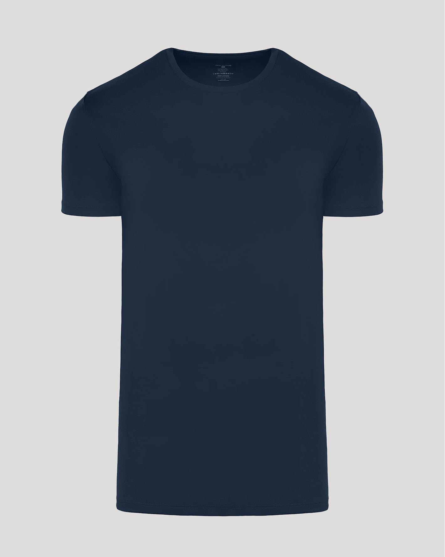 Navy Tall Pima Cotton Blend Crew short sleeve crewneck t-shirt for men in a solid navy color, designed for comfortable everyday basics.