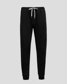 Black Tall Active Joggers with elastic waistband, white drawstring, tapered legs.