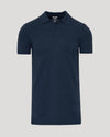 Navy Tall Dressy Polo with classic collar and ribbed cuffs.