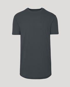 True ClassicCarbon Short Sleeve Tall Curved Hem Crew