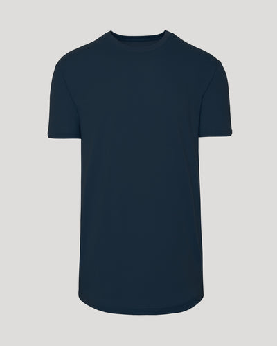 Tall Classic Curved Hem Crew Neck - Navy
