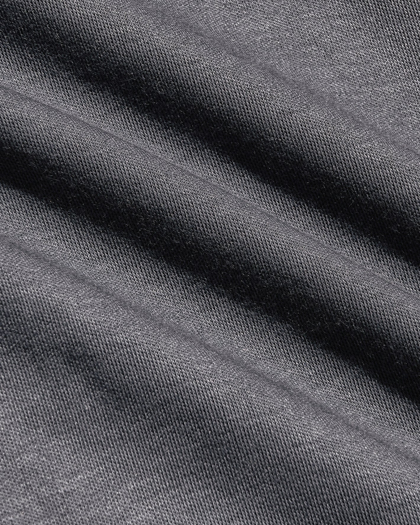 Carbon Tall Premium Pima V-Neck, dark woven fabric, visible knit-stitch texture.