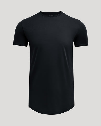 Tall Pima Cotton Blend Curved Hem Crew