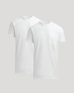 White Tall Heavyweight Pocket Crew Neck 2-Pack