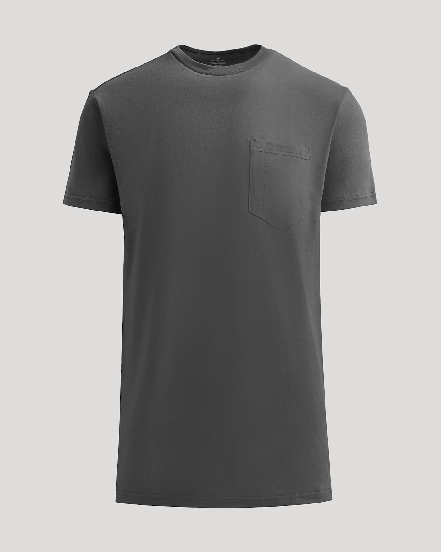 Carbon Tall Heavyweight Pocket Crew, charcoal, with crew neck and chest pocket.