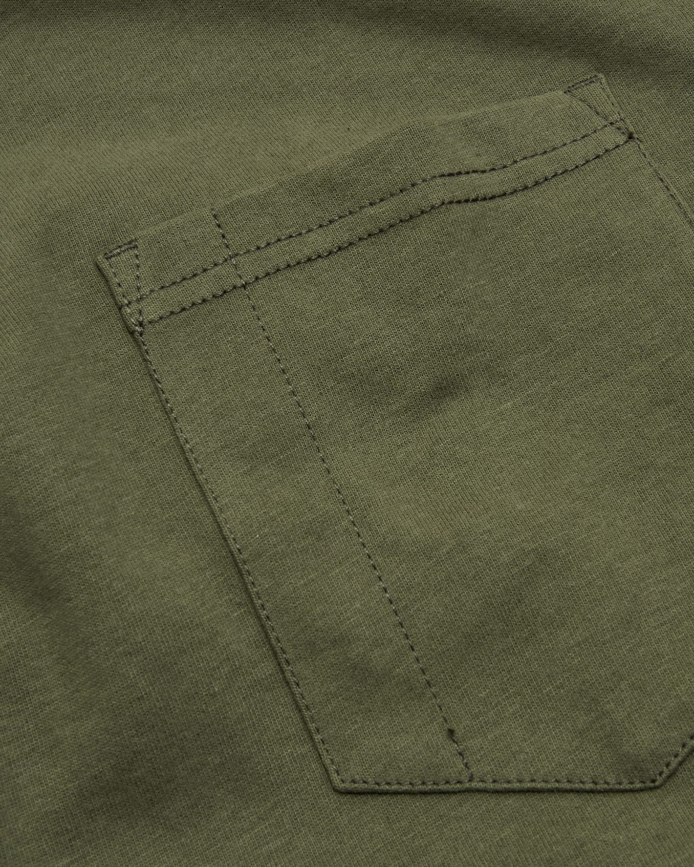 Military Green Tall Heavyweight Pocket Crew with reinforced stitched pocket.