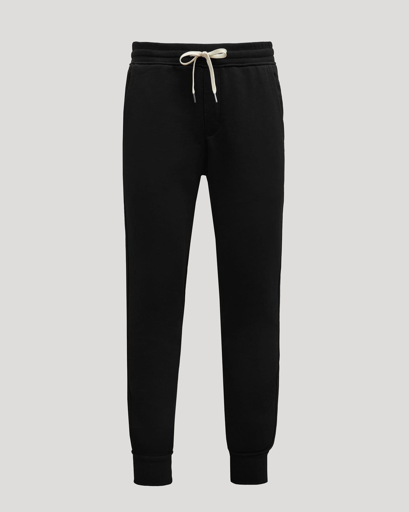 Black Tall Fleece French Terry Joggers with drawstring and pockets.