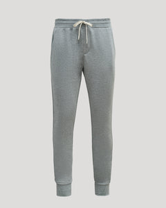 True ClassicMedium Heather Gray Tall Fleece French Terry Joggers with elastic waistband.