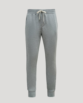 Medium Heather Gray Tall Fleece French Terry Joggers with elastic waistband.