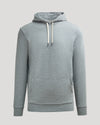 Medium Heather Gray Tall Fleece French Terry Pullover Hoodie with kangaroo pocket.