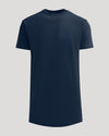 Navy Tall Heavyweight Curved Hem Crew