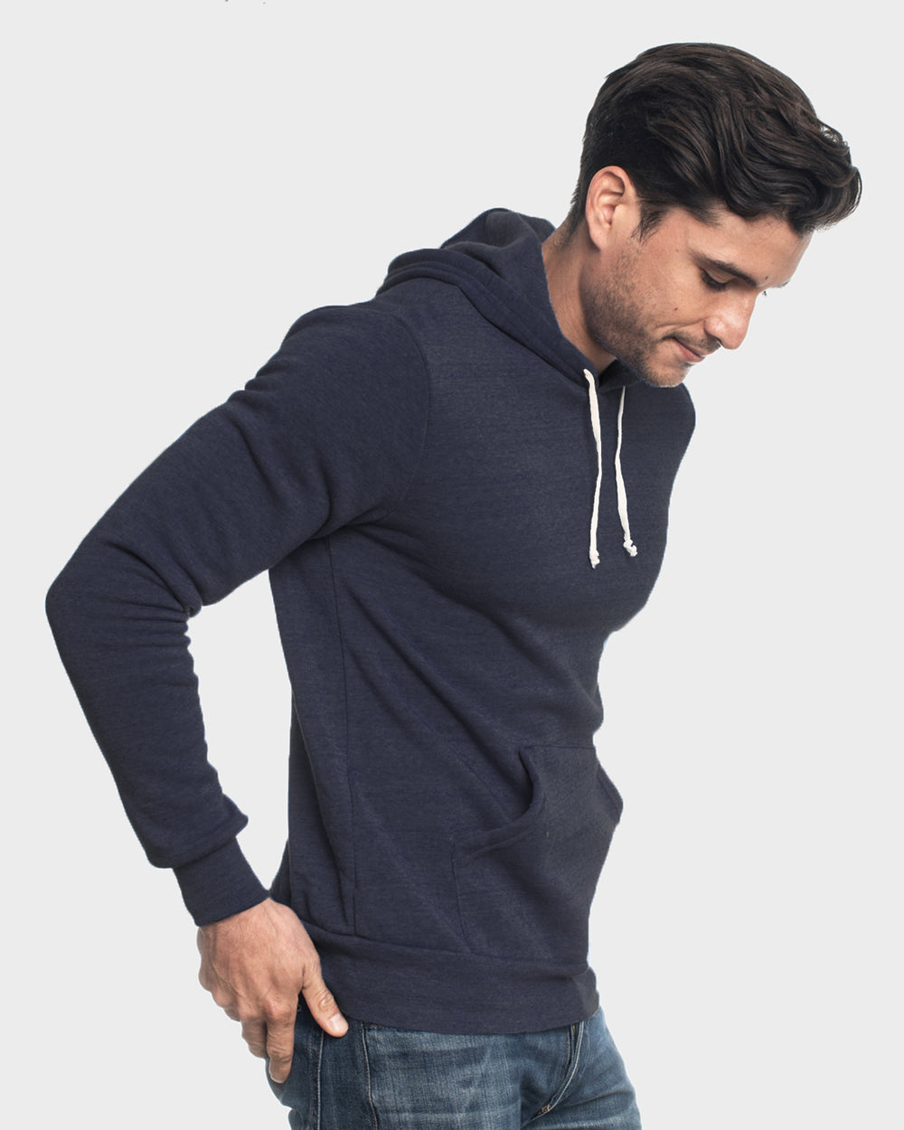 Navy Fleece Pull Over Hoodie