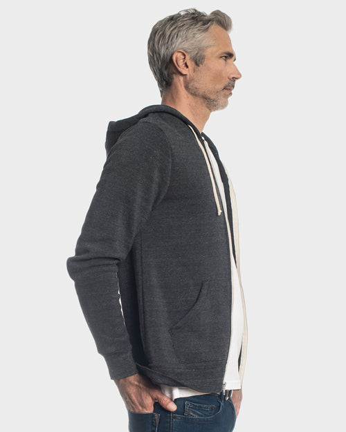 Black Fleece Zip Hoodie