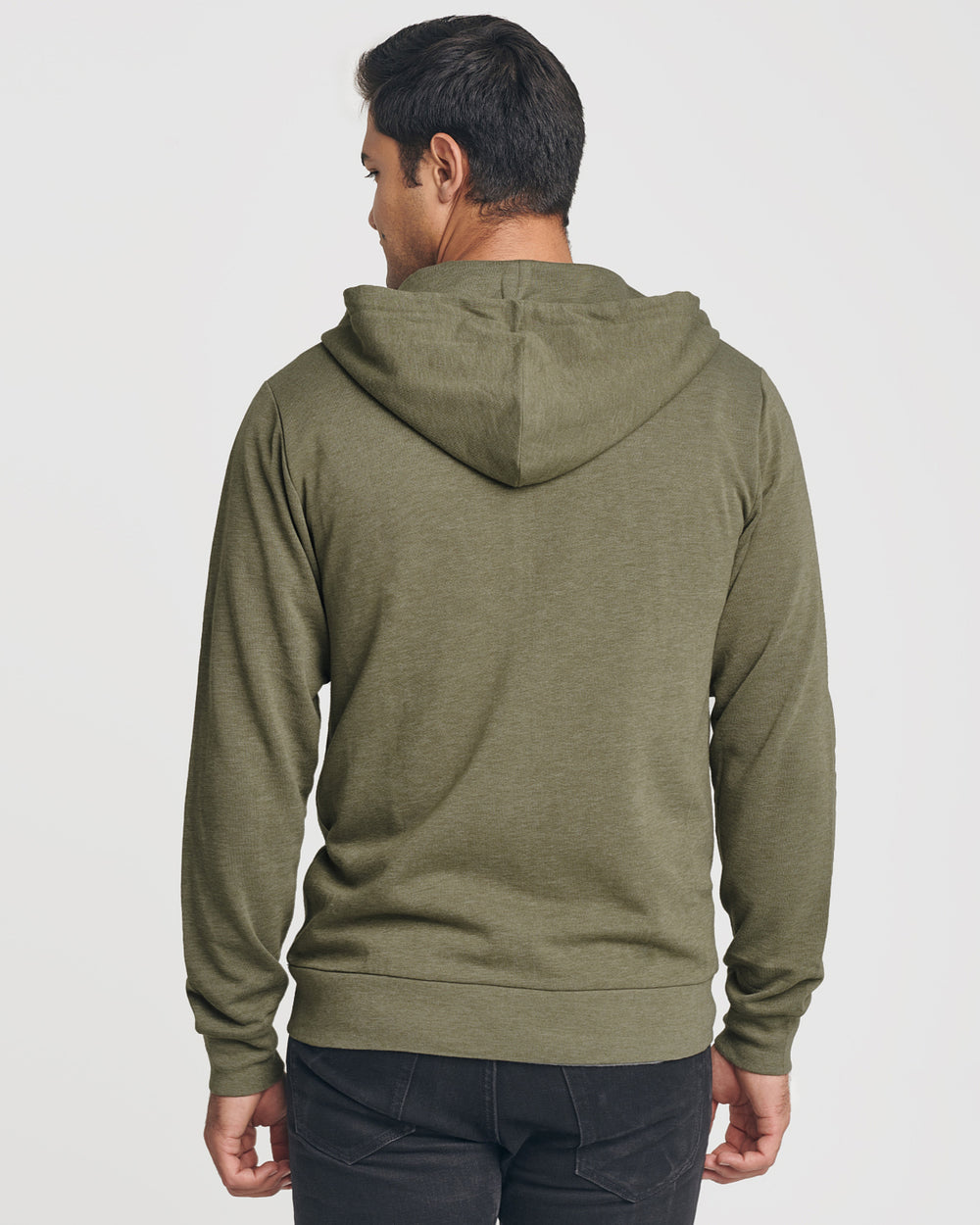 Military Green Fleece Zip Hoodie