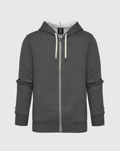 True ClassicCharcoal Heather Gray Fleece French Terry Zip Hoodie