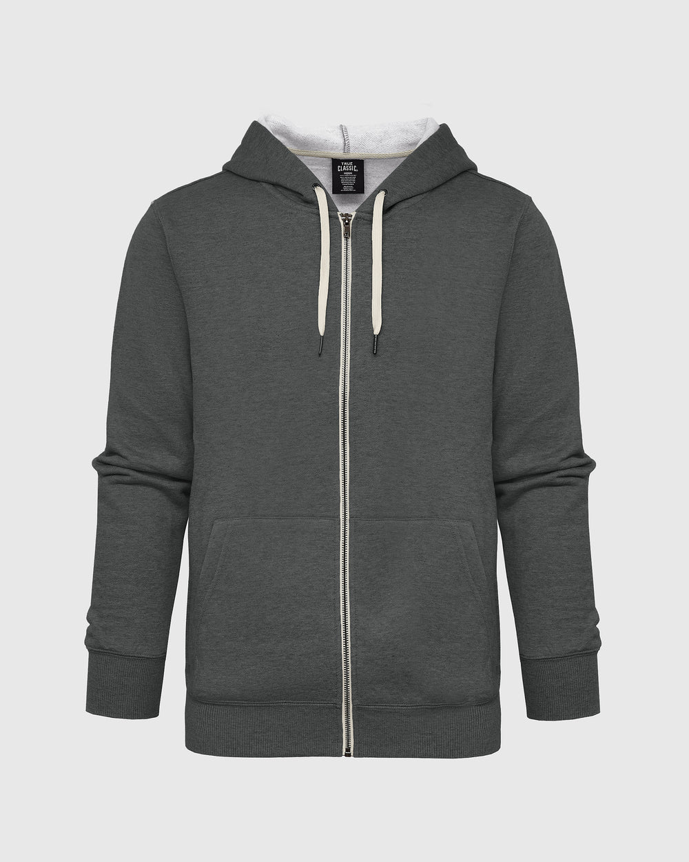 Charcoal Heather Gray Fleece French Terry Zip Hoodie