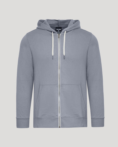 Fleece Full Zip Hoodie - Dusty Blue