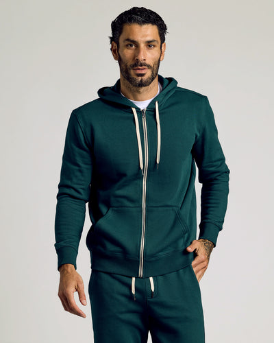 Fleece Full Zip Hoodie - Emerald