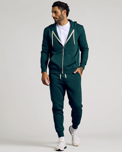 Fleece Full Zip Hoodie - Emerald