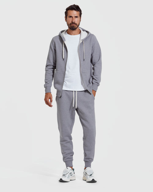 Heather Gray Fleece French Terry Zip Hoodie