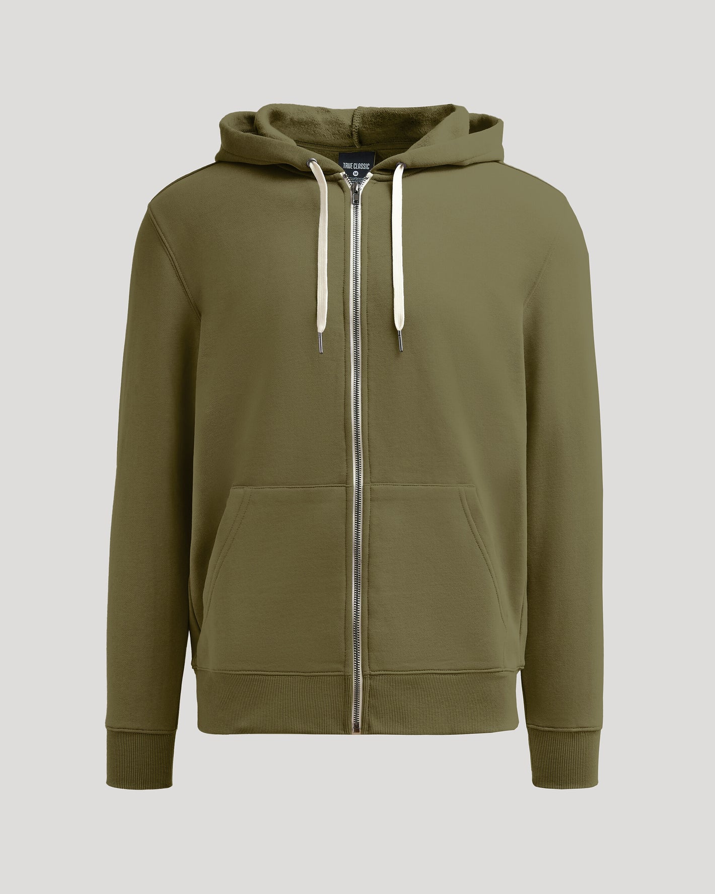 Military Green Fleece French Terry Zip Hoodie