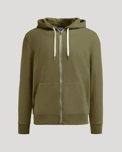 Fleece Full Zip Hoodie - Military Green