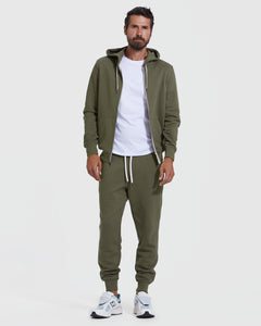 True ClassicMilitary Green Fleece French Terry Zip Hoodie